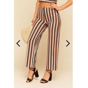 12th Tribe Knit Striped Pants - Small